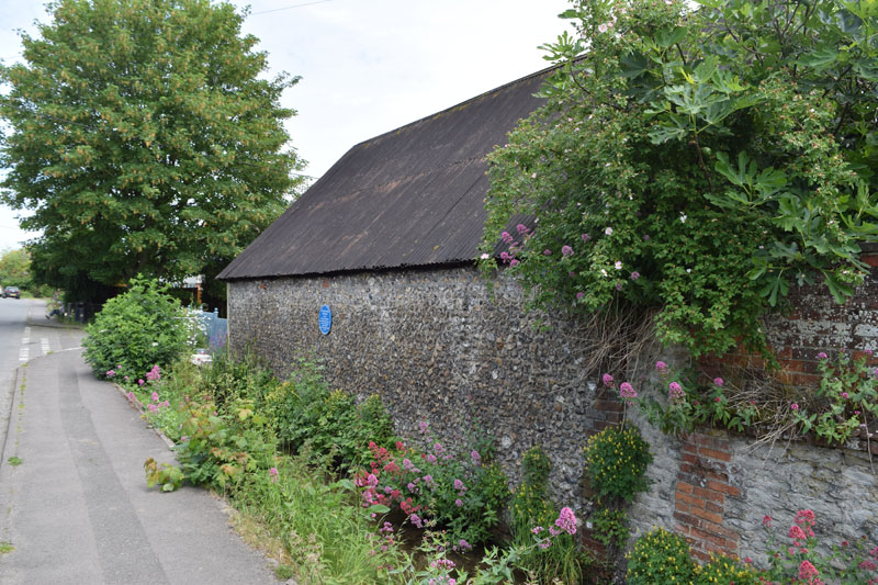 The Barn, with blue plaque
