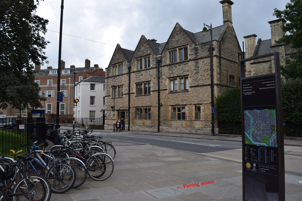 Chavasse blue plaque and paving stone