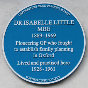 Plaque for Dr Isabelle Little